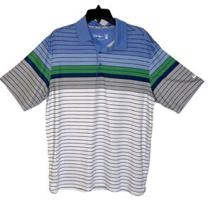 Walter Hagen 11 Majors Short Sleeve Striped Golf Polo Shirt - Size Large
